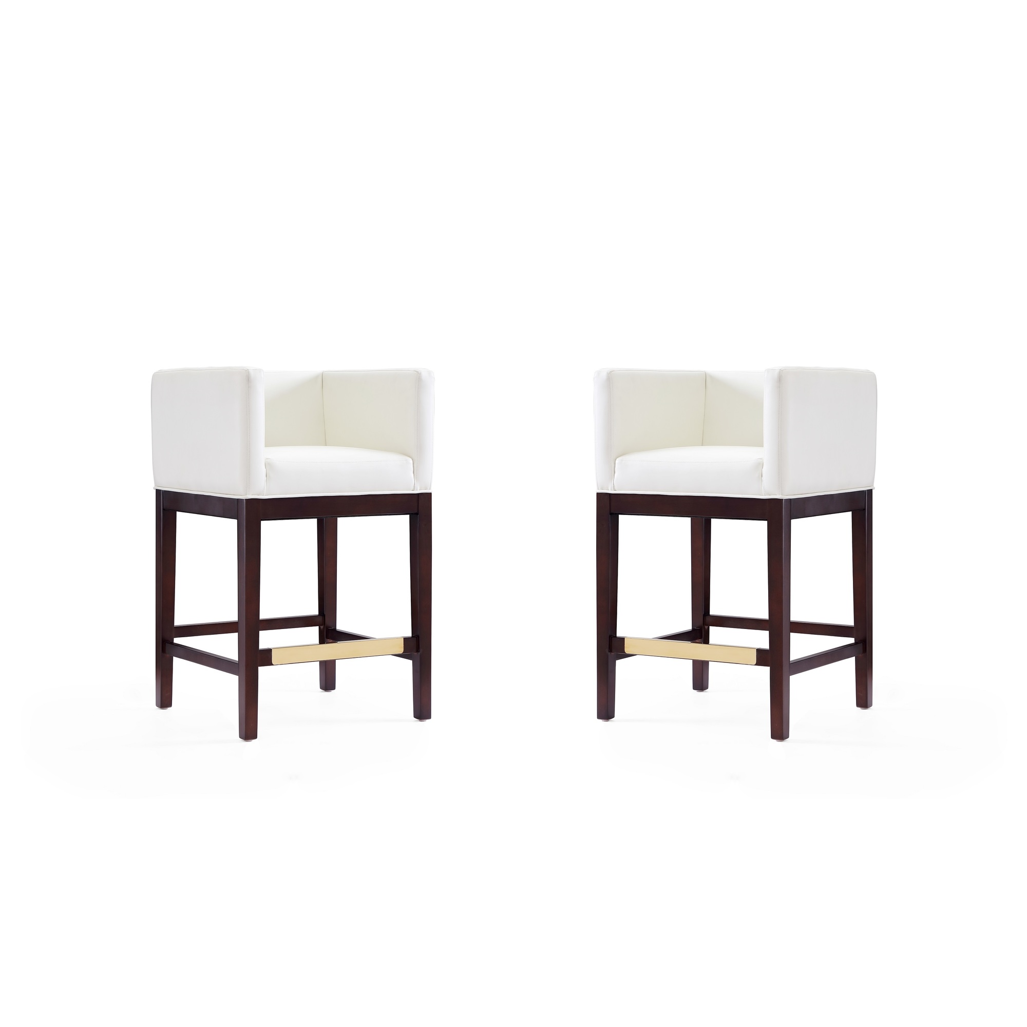 Manhattan Comfort, Kingsley 34in. Ivory Beech Wood Stool Set of 2 Primary Color Ivory, Included (qty.) 2 Model# 2-CS005